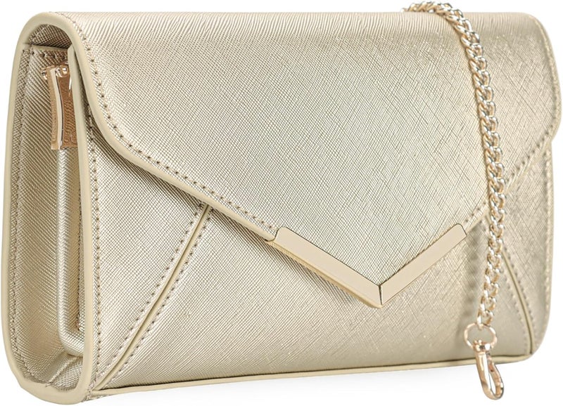 DEXMAY DM DEXMAY Women Envelope Clutch Faux Saffiano Leather Evening Handbag Foldover Clutch Bag Formal Dressy Purse - Image 1